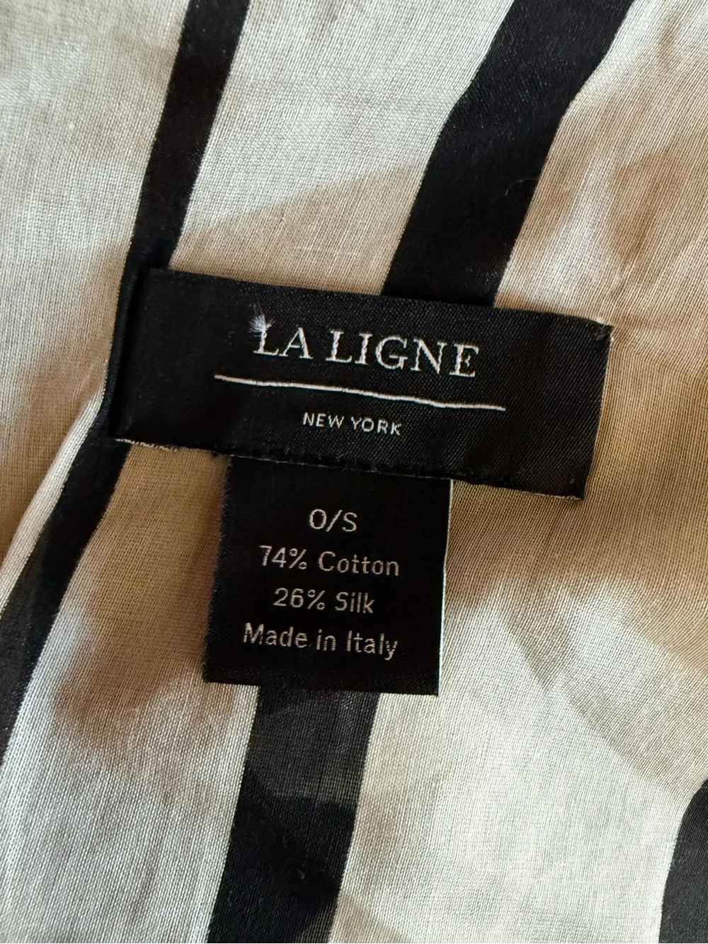 La Ligne 🖤 Mia Pareo Ivory/Black Cotton Silk